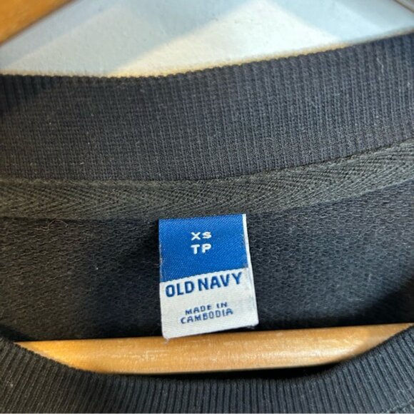 Old Navy Oversized Vintage Tunic Sweatshirt Black Holiday Vibes - Picture 6 of 8